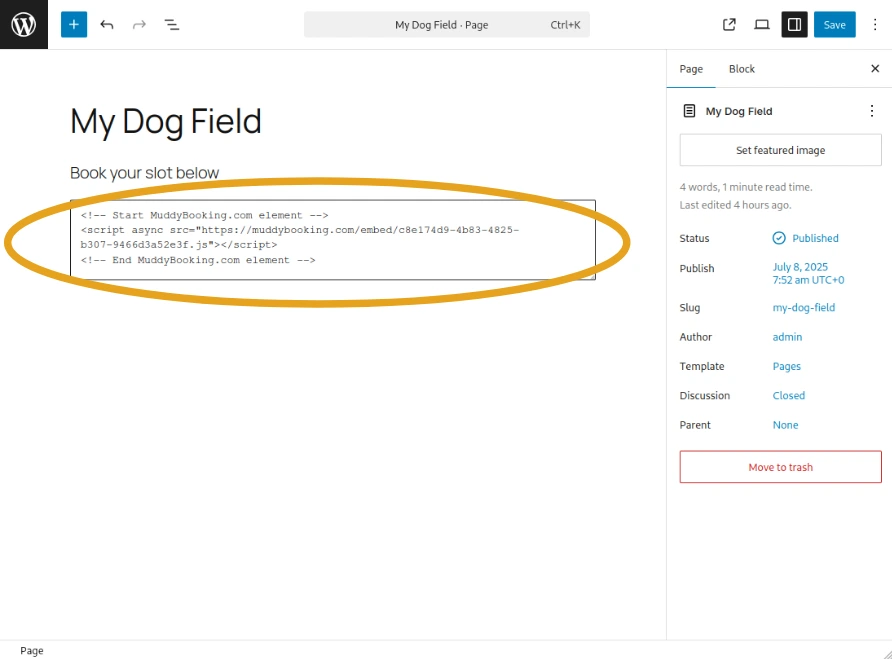 WordPress block editor