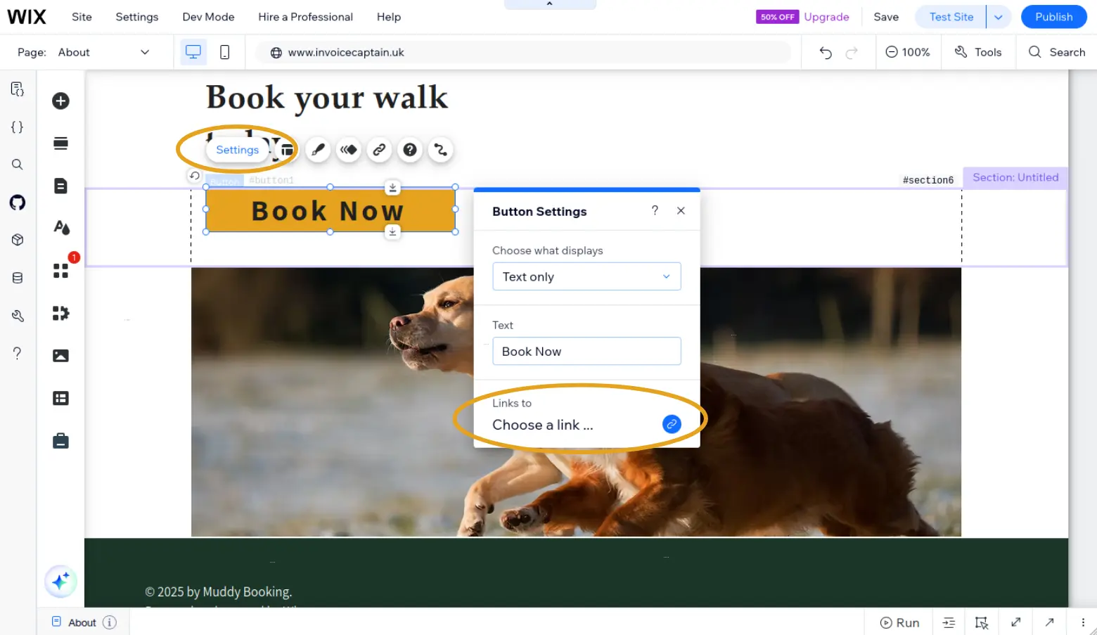 Wix button editor