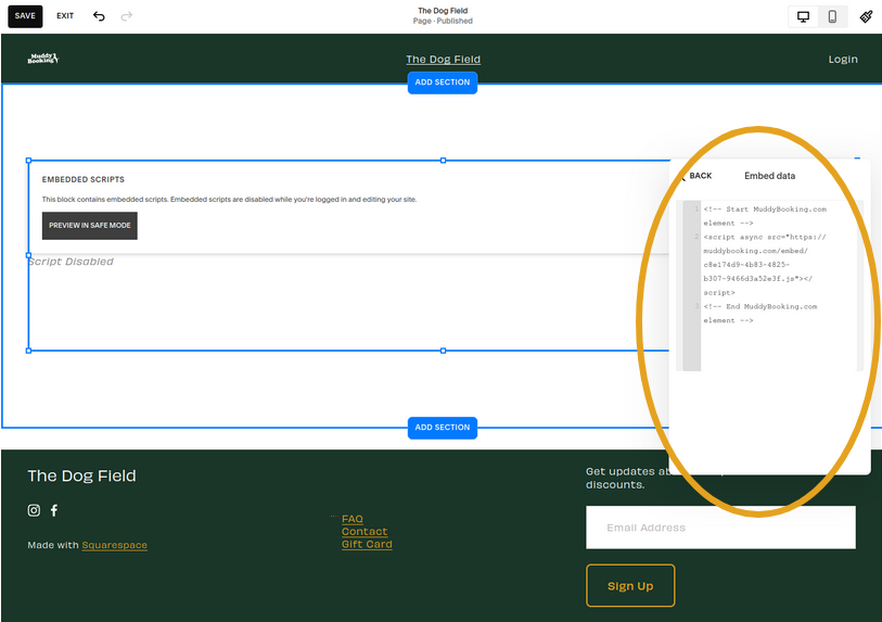 Embed data