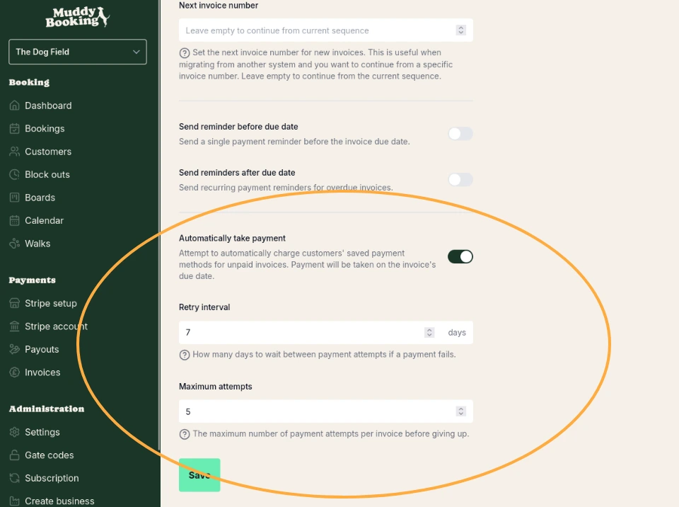 Squarespace page with Muddy Booking form