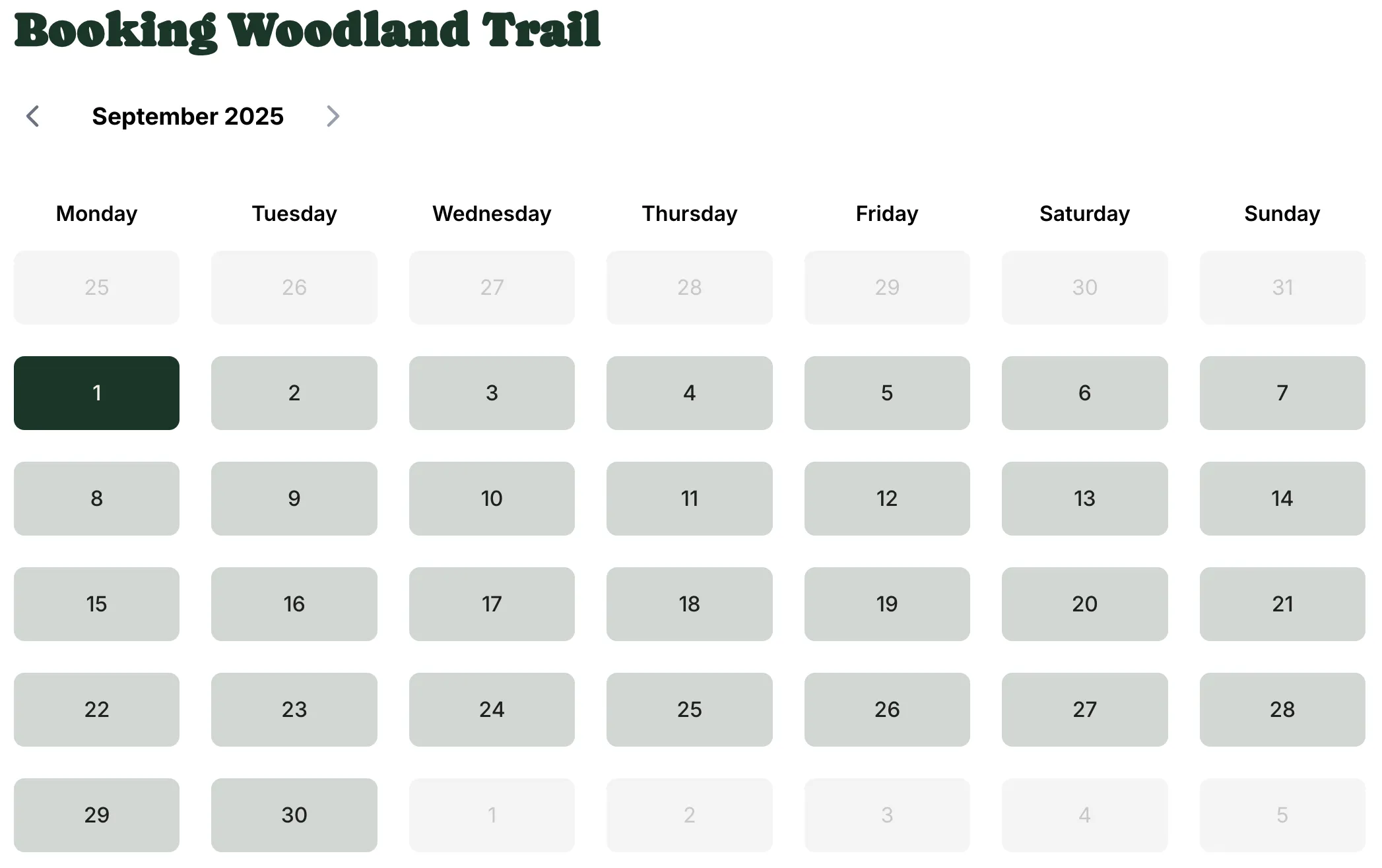 Advance Bookings